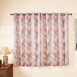 Abstract 100% Polyester Rusty Rose Set of 2 Window Curtains | Bloomshire Classic