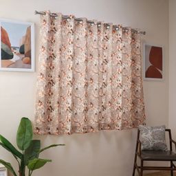 Floral 100% Polyester Coral Set of 2 Window Curtains | Bloomshire Classic
