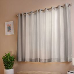 Solid Dyed Polyester Cotton blend Butterscotch Set of 2 Window Curtains | Pelushe