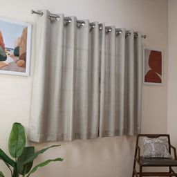 Solid Dyed 100% Polyester Mushroom Set of 2 Window Curtains | Paleto