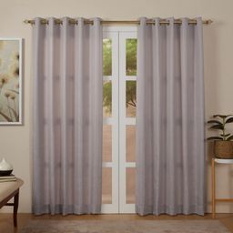 Jacquard Polyester Cotton blend Dusky Lilac Set of 2 Door Curtains | De Jacquard Luxe