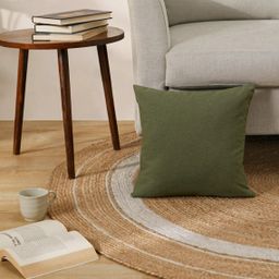 Solid Dyed 100% Cotton Herbal Green Cushion Cover | Vissencia