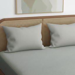 Solid Dyed TC Cotton Terry Grey Pillow Protector | Cloud Canopy