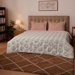 Indian Heritage 300 GSM 100% Cotton Soft Coral King Comforter | Udyan Tales