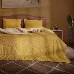 Geometric 120 GSM 100% Cotton Mustard Double Comforter | Threadscapes