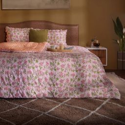 Floral 120 GSM 100% Cotton Pink Double Comforter | Bloomshire Luxe