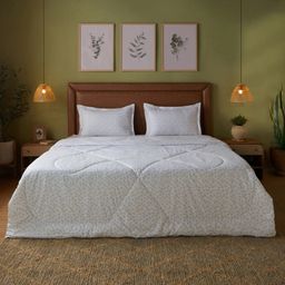 Floral 240 GSM 100% Cotton Purple Double Comforter | Bloomshire Classic