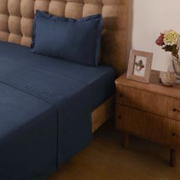 Solid Dyed 144 GSM 100% Cotton Navy Single Dohar | Paleto