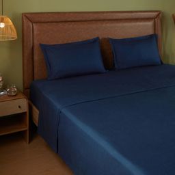 Solid Dyed 144 GSM 100% Cotton Navy Double Dohar | Paleto
