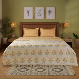 Indian Heritage GSM 100% Cotton Ochre Double Comforter | Chippa Lane