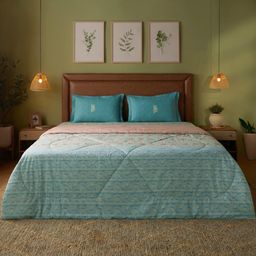 Indian Heritage GSM 100% Cotton Light Blue Double Comforter | Chippa Lane