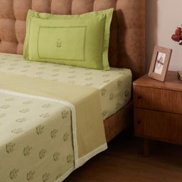Indian Heritage 144 TC 100% Cotton Indian Moss Single Dohar | Chippa Lane