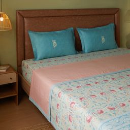 Indian Heritage 144 TC 100% Cotton Light Blue Double Dohar | Chippa Lane