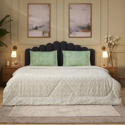 Ethnic 120 GSM 100% Cotton Sage Double Comforter | Fergana