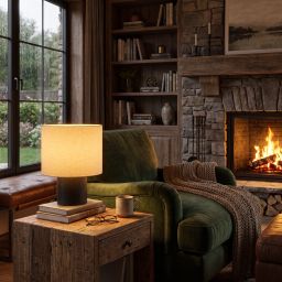 Livspace Aromas Table Lamp | Matt Black