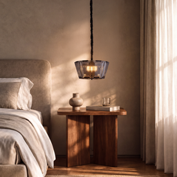 Livspace Blur 10 Head Chandelier | Smoked Grey + Black