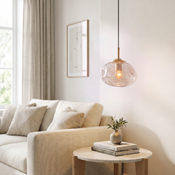 Livspace Bubble Pendant | Amber + Brass