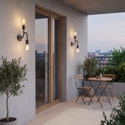 Livspace Catania Black Metal Novelty Wall Light | Black