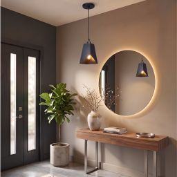 Livspace Maira Bonnelycke Black Metal Pendant Light | Black