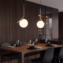 Livspace Orbis Elbow Pendant Pendant | White + Gold