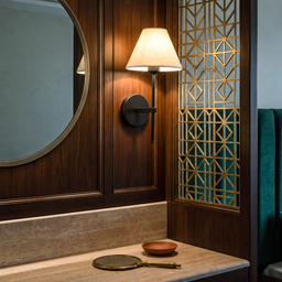 Livspace Serene Wall Light | Black + Brass