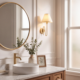 Livspace Whisper Wall Light | White + Brass
