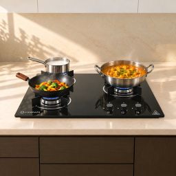 Optima Gloss 3-burner Brass Hob | Auto Ignition - 60 cm