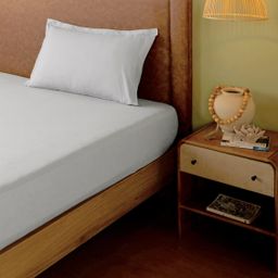 Solid Dyed 144 TC 100% Cotton Grey Single Bedsheet Set | Paleto