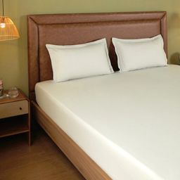 Solid Dyed 144 TC 100% Cotton Silver Super King Bedsheet Set | Paleto