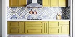Classical Peak Yellow Parallel Modular Kitchen Design