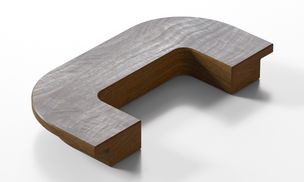 Dunes D Shape Rectangular Wooden Handle