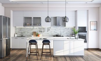 White Modern-style Island Kitchen