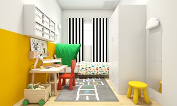 Compact and Peppy Kids Bedroom