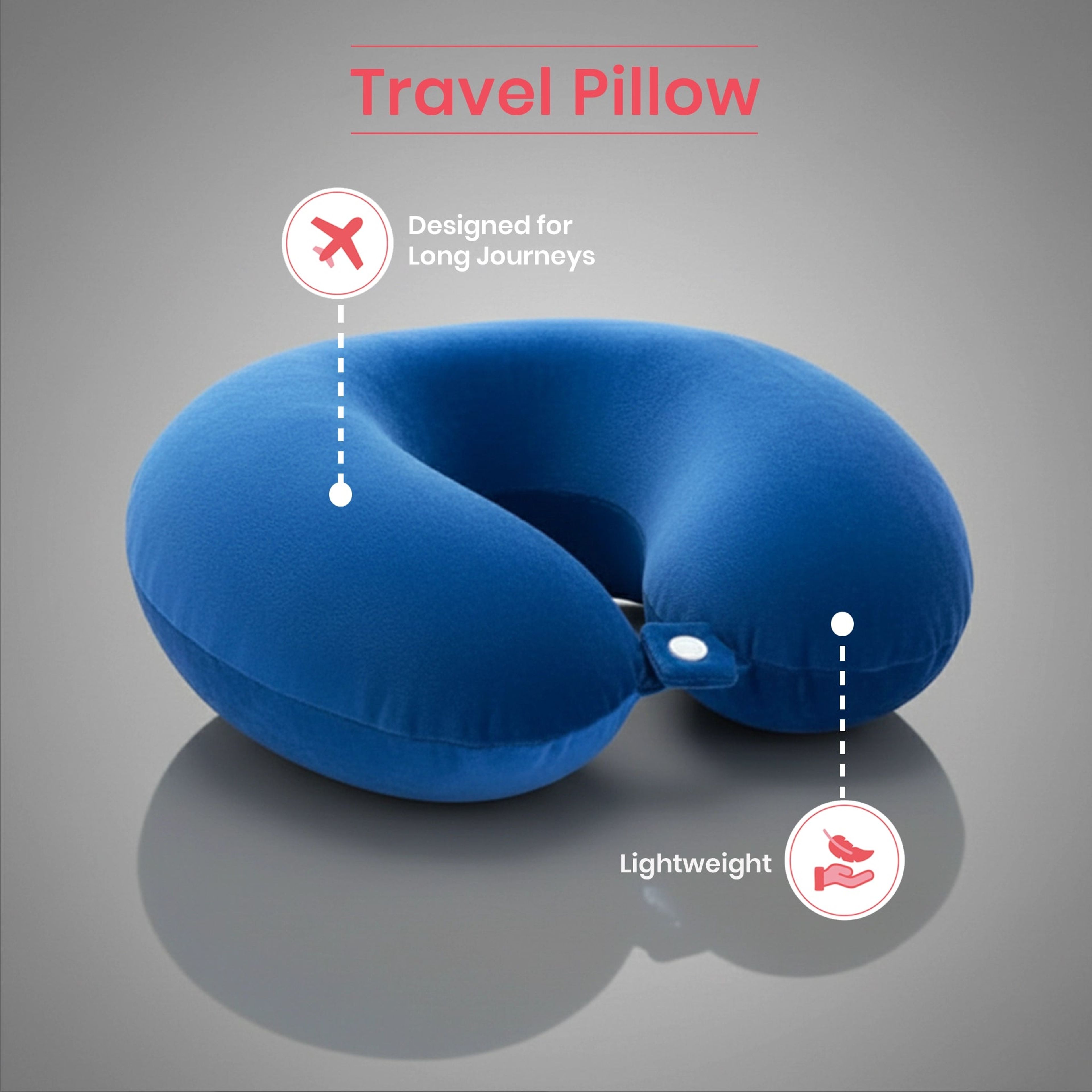 Wanderlust | Travel Neck Pillow | Blue