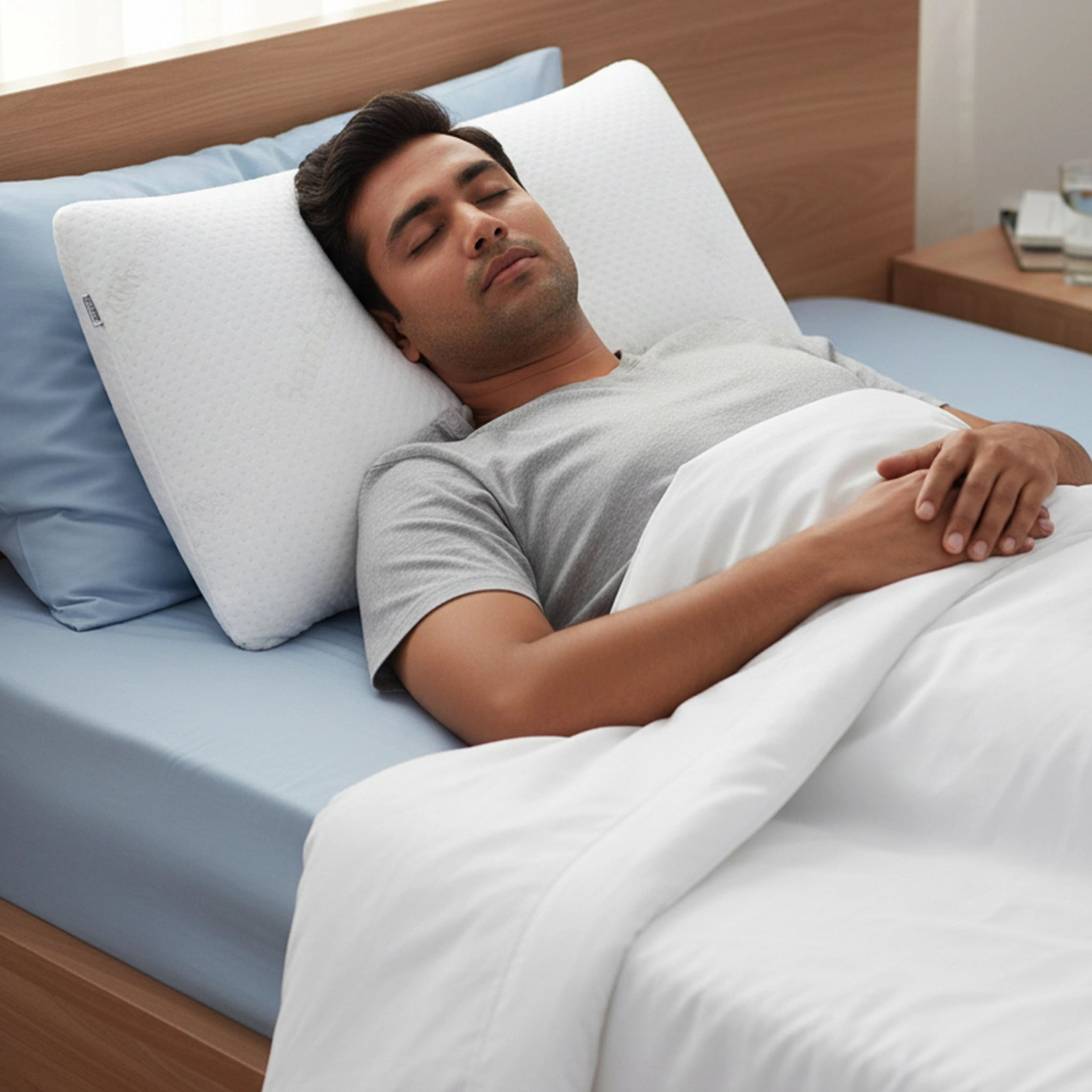 Bamboo Hush | Slim Memory Foam Pillow with Bamboo Fabric Cover