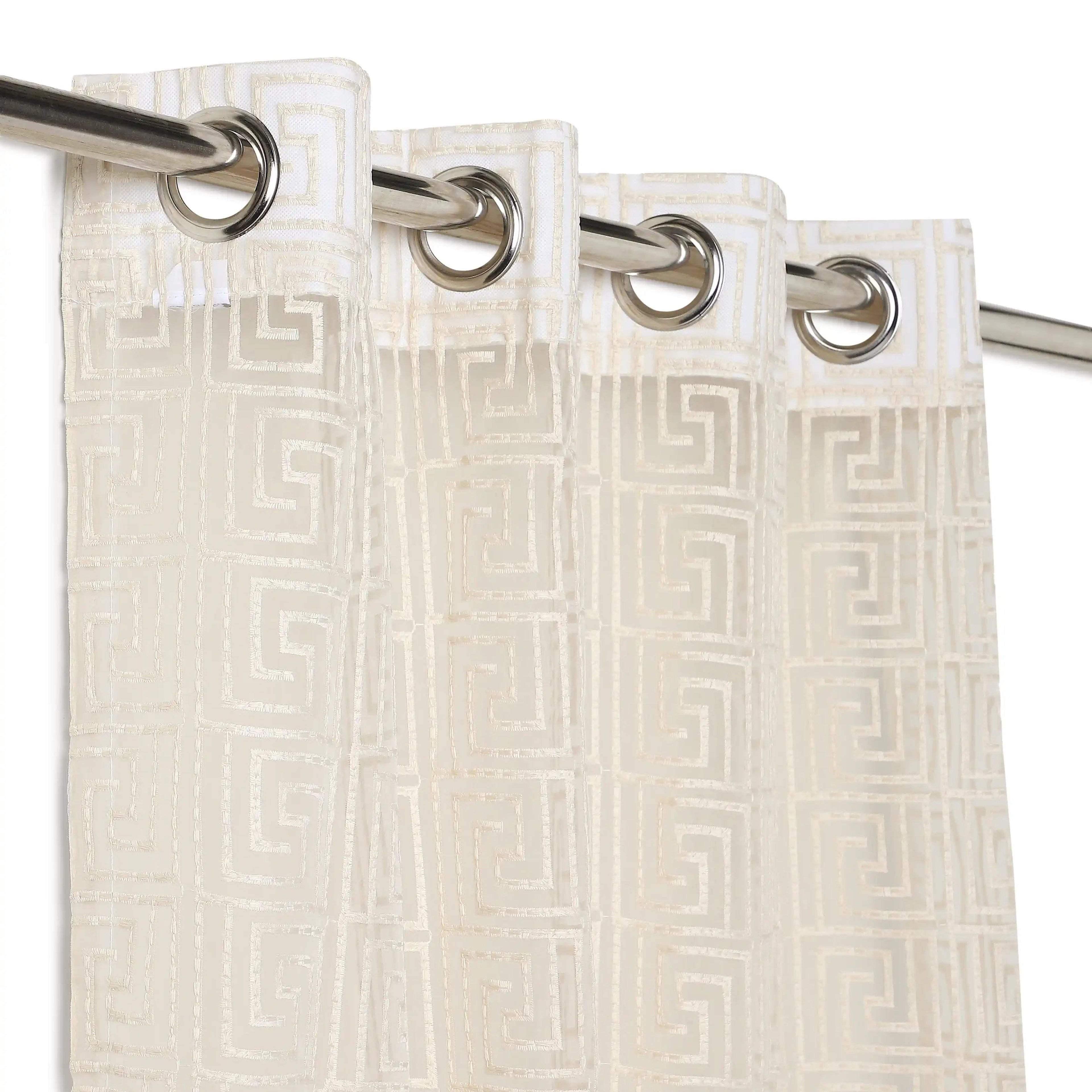 Velina Set of 2 Embroidered Sheer Readymade Curtains | Modern Maze