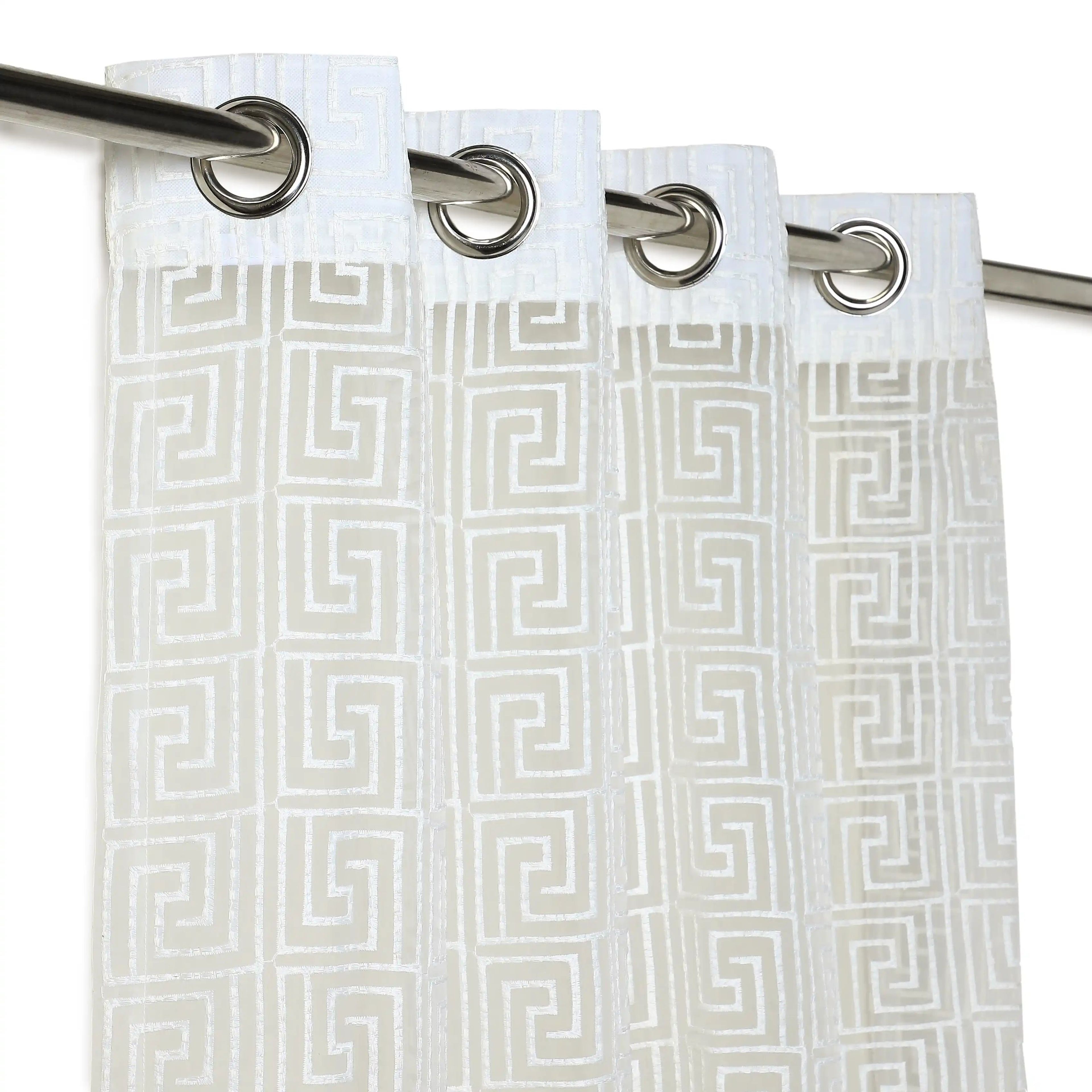 Velina Set of 2 Embroidered Sheer Readymade Curtains | Modern Maze