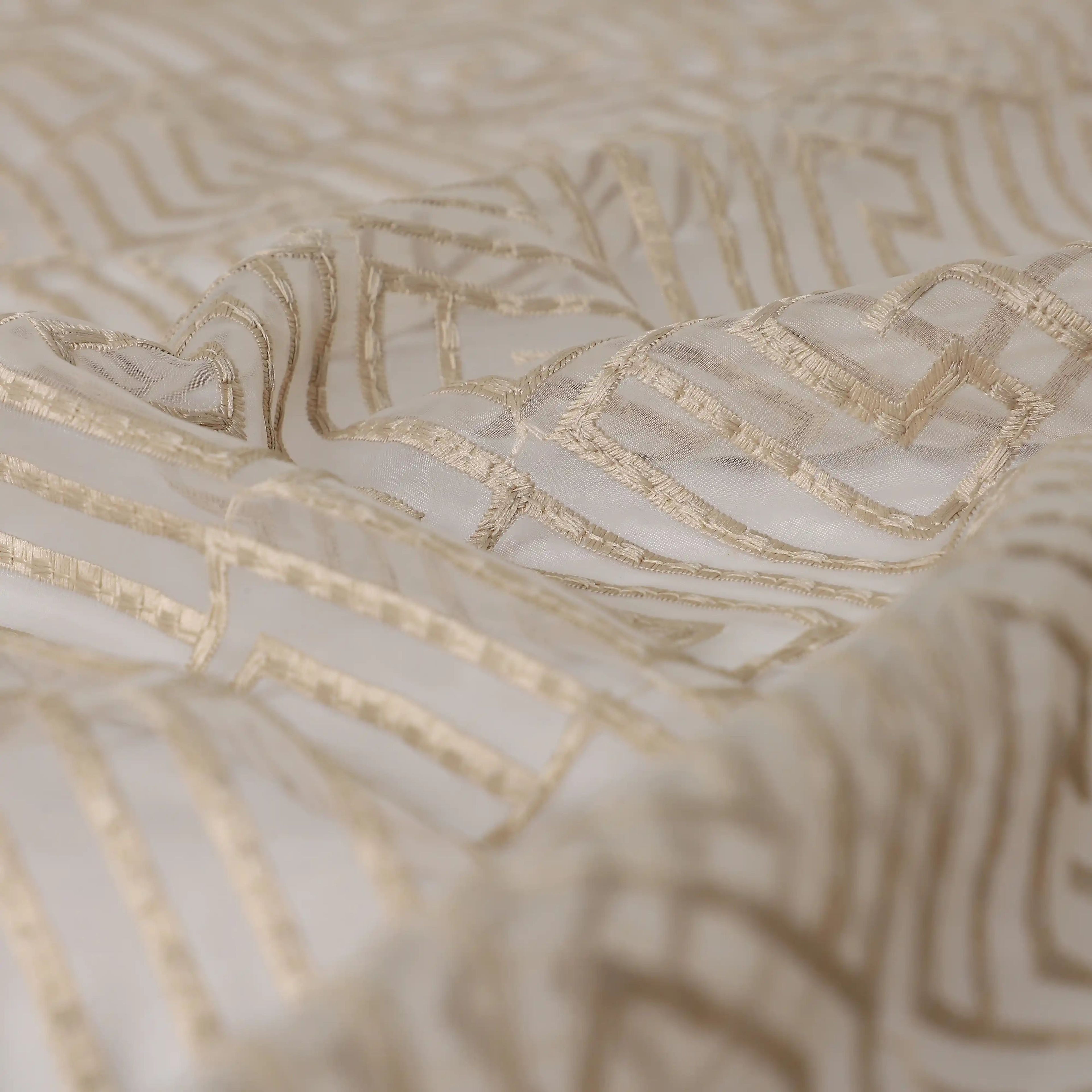 Velina Set of 2 Embroidered Sheer Readymade Curtains | Modern Maze