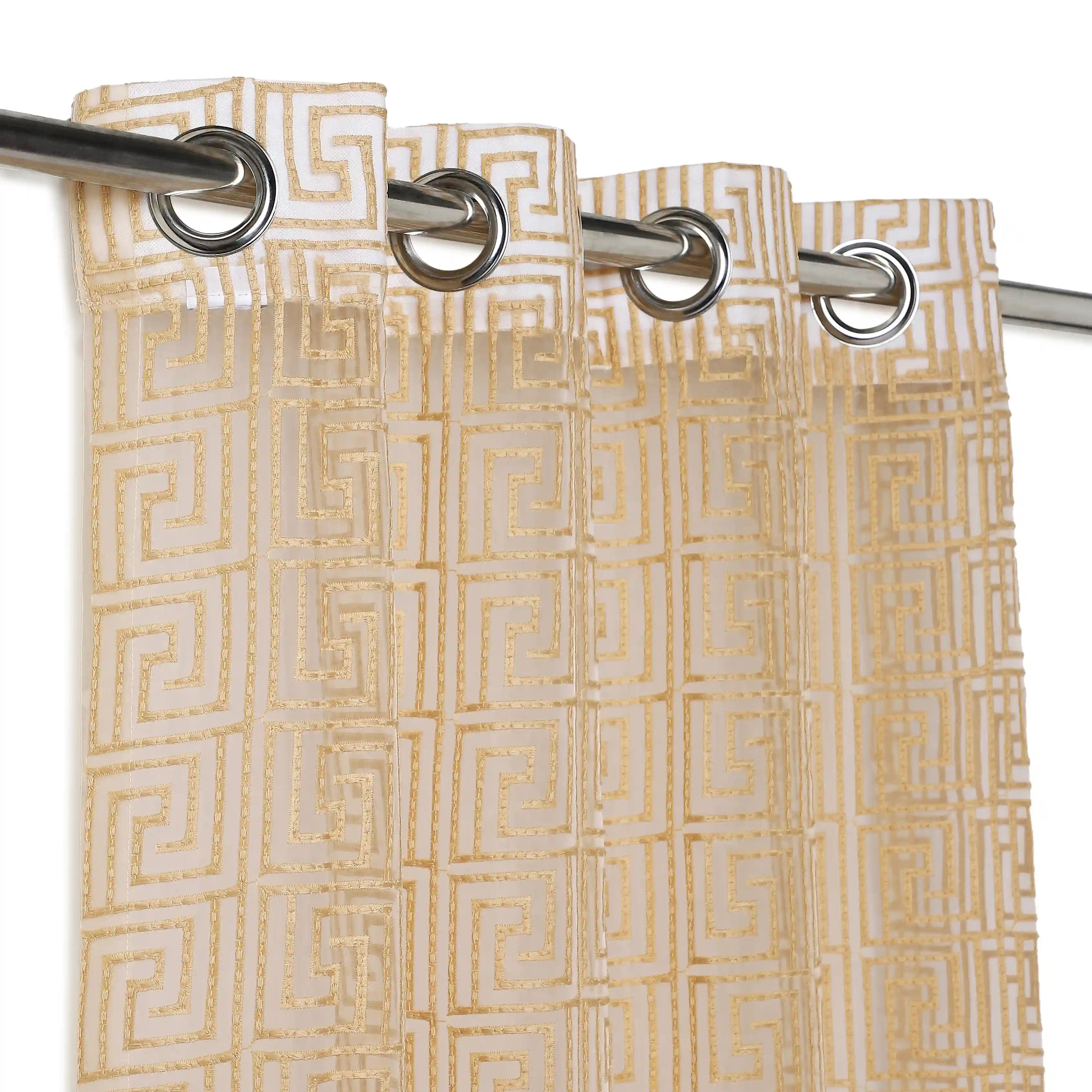 Velina Set of 2 Embroidered Sheer Readymade Curtains | Modern Maze