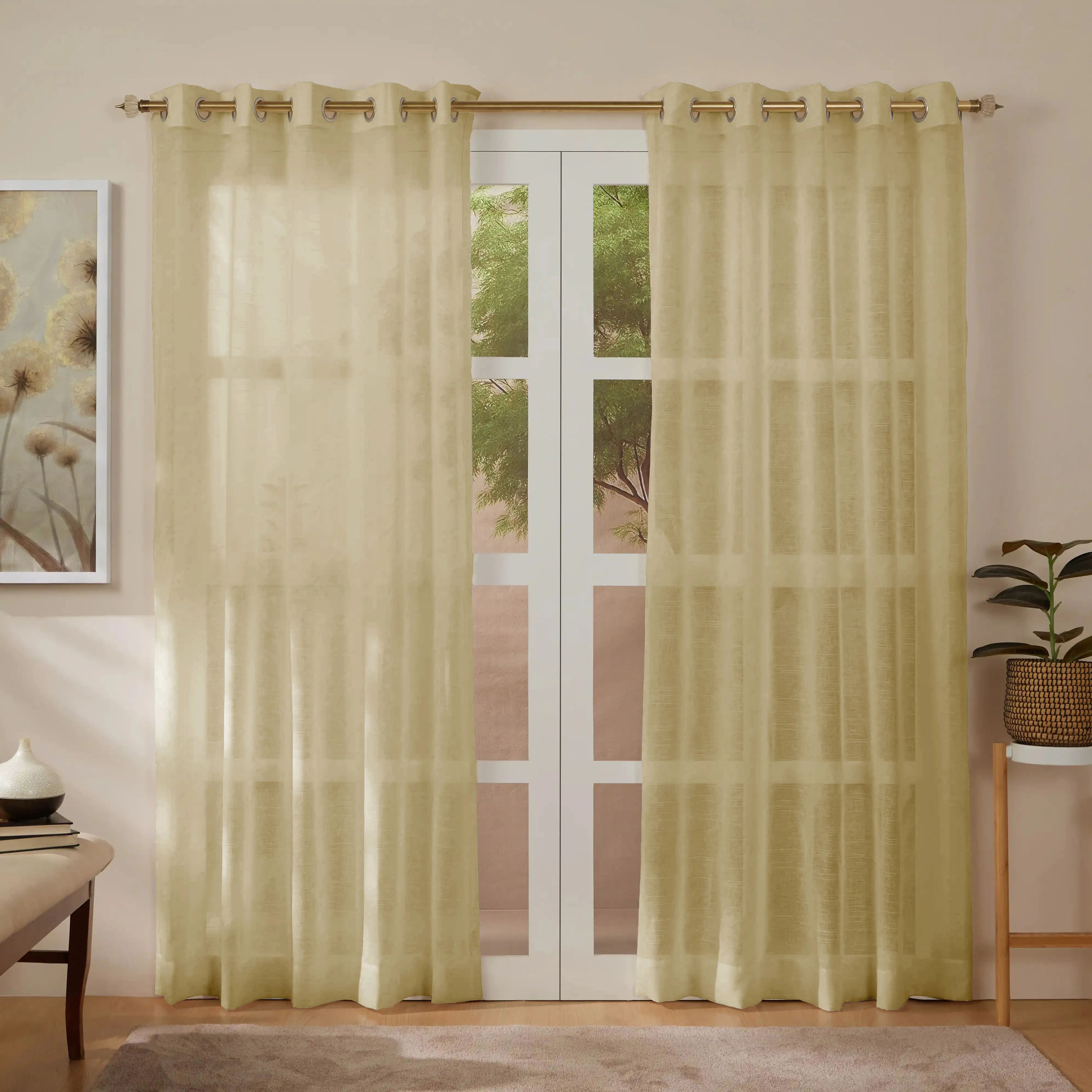 Velina Set of 2 Sheer Readymade Curtains | Tinted Hues