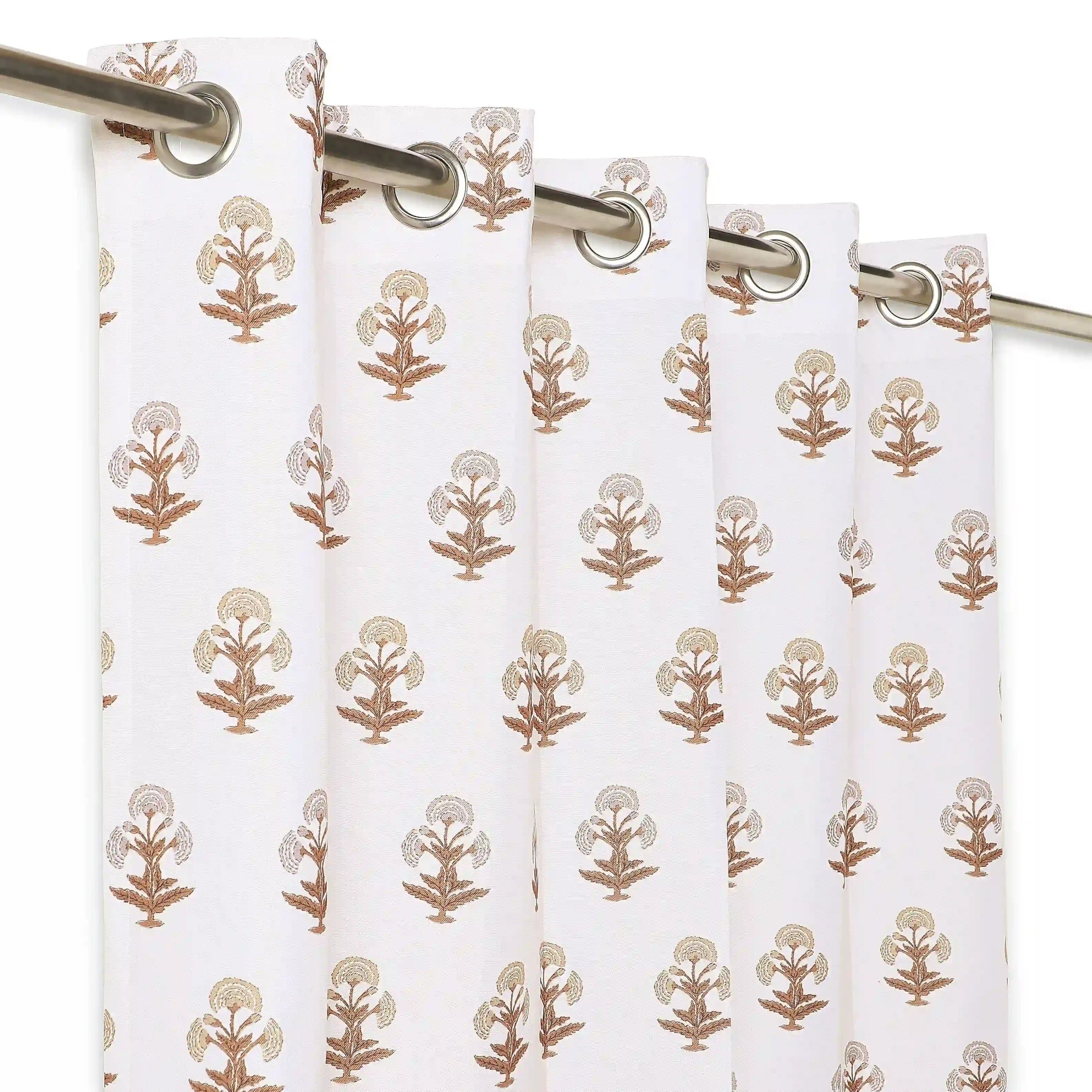 Chippa Lane Set of 2 Printed Readymade Curtains | Jaipur Echo