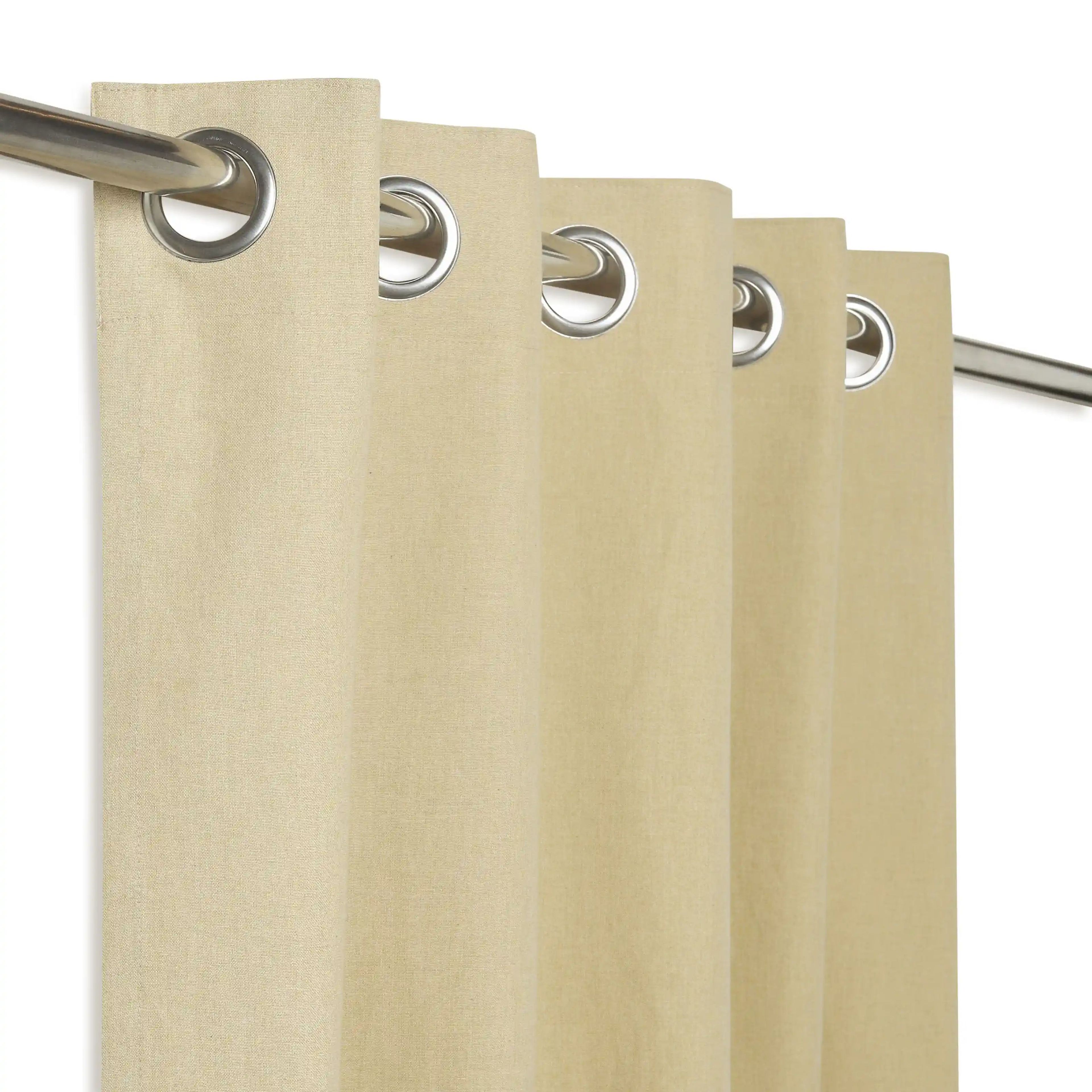 Pelushe Set of 2 100% Cotton Solid Readymade Curtains | Everyday Hues