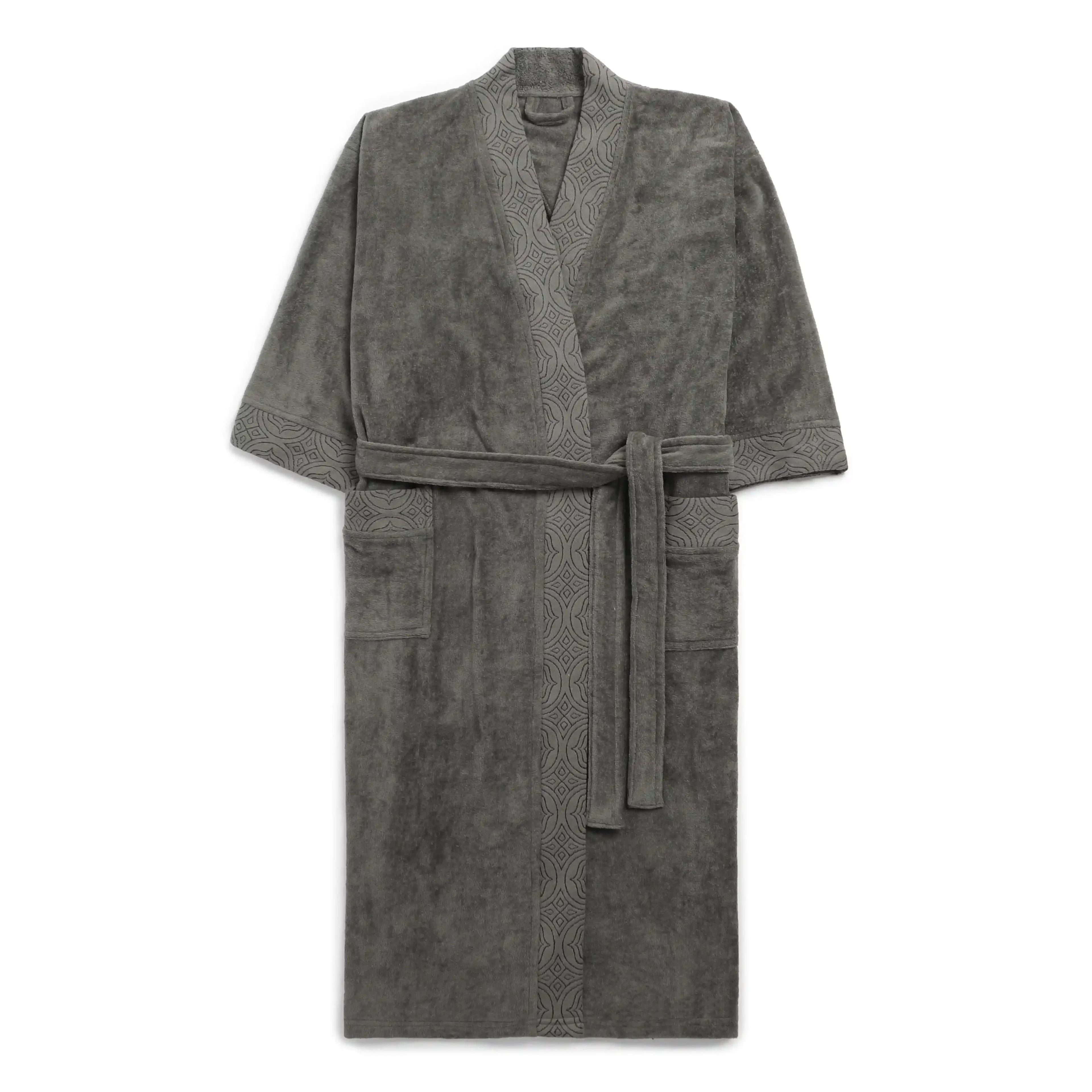 De Jacquard | Super Absorbent & Luxurious Bathrobe | With Decorative Jacquard Collar & Cuff