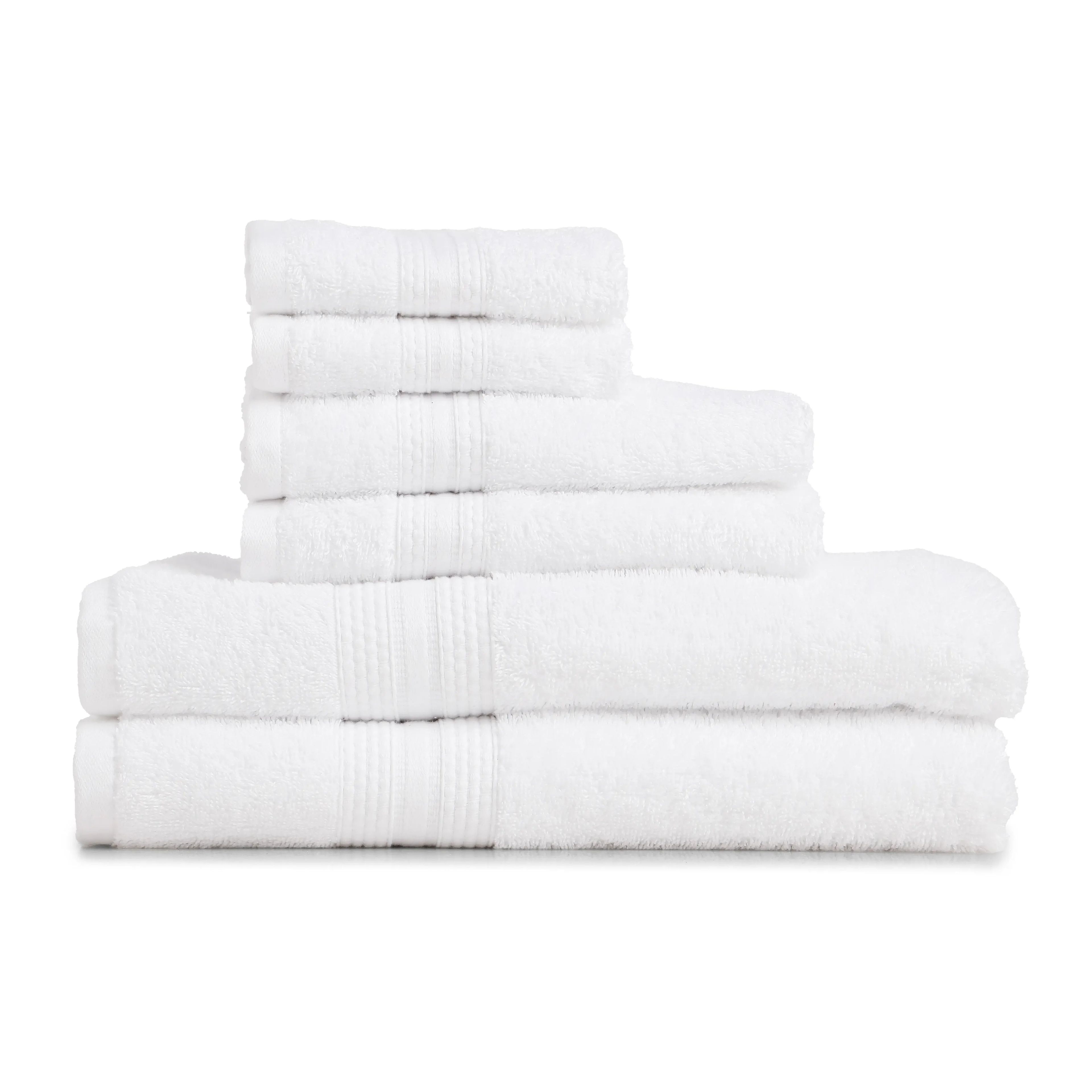 Paleto | Everyday Essentials Absorbent Ring Spun Cotton 6 Piece Terry Towel Set | Set of Bath, Hand & Face Towels
