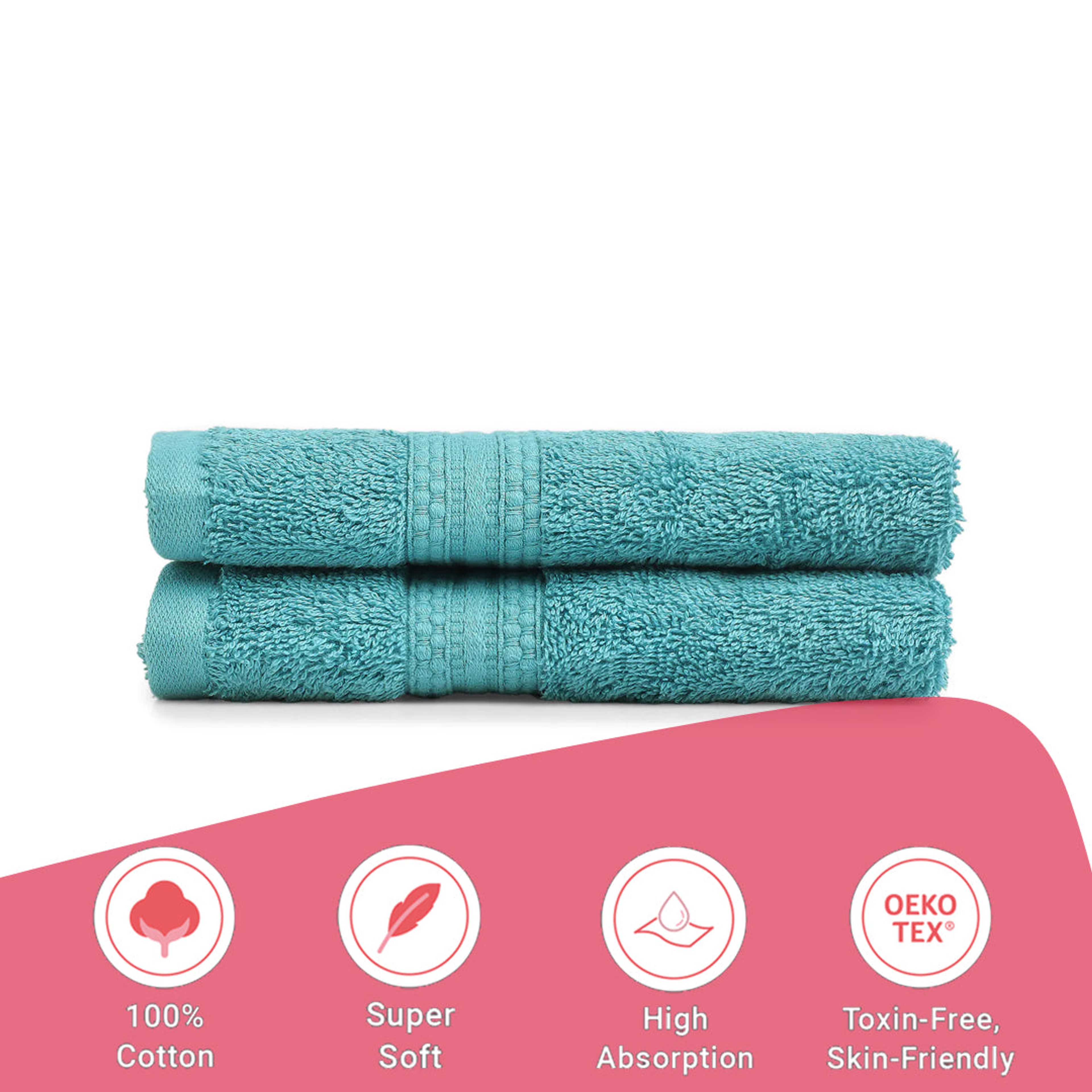 Paleto | Everyday Essentials Absorbent Ring Spun Cotton Terry Hand Towels | Set of 2