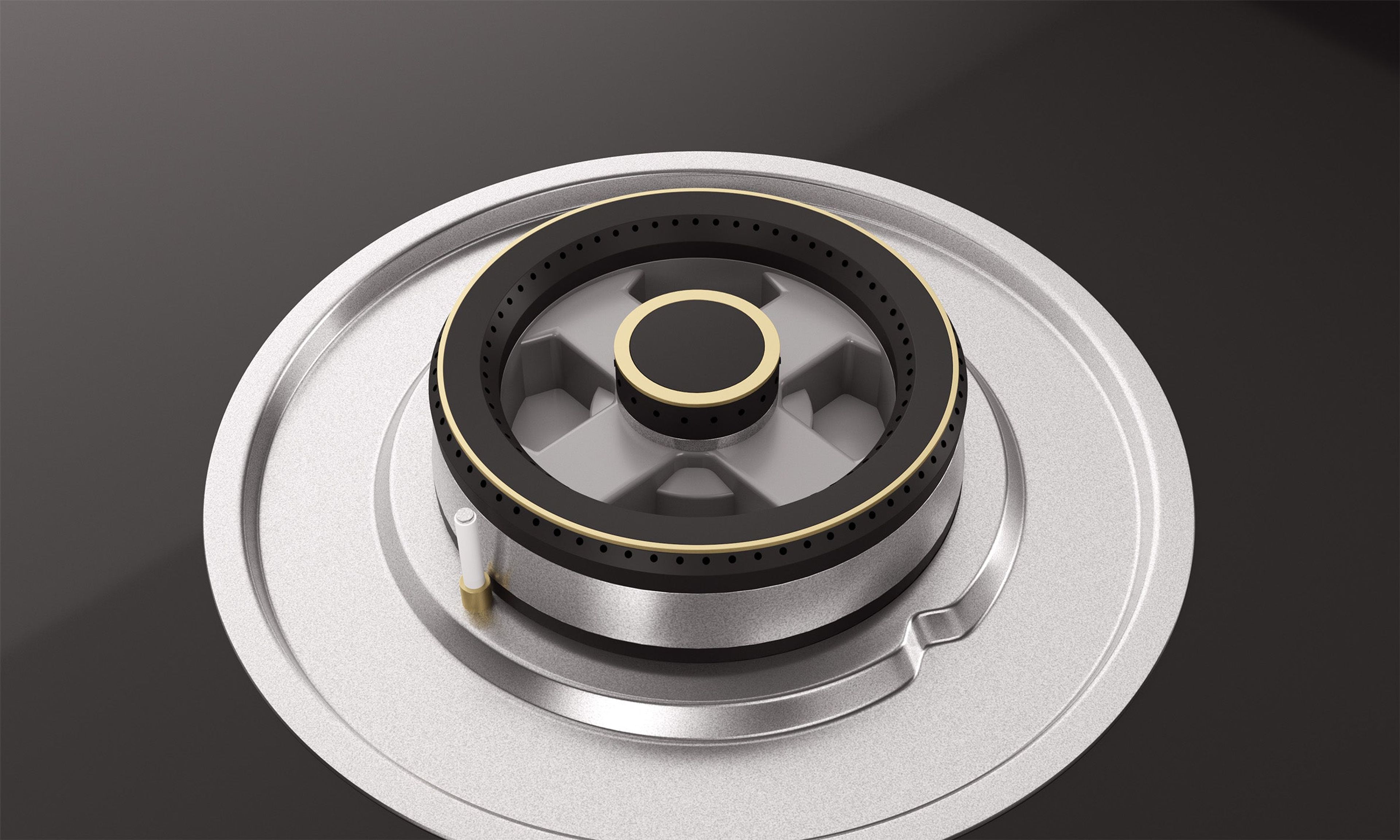 Optima by Livspace 4 Brass Burner 900mm with Auto Ignition gloss finish Hob | Optima HB 4B 90