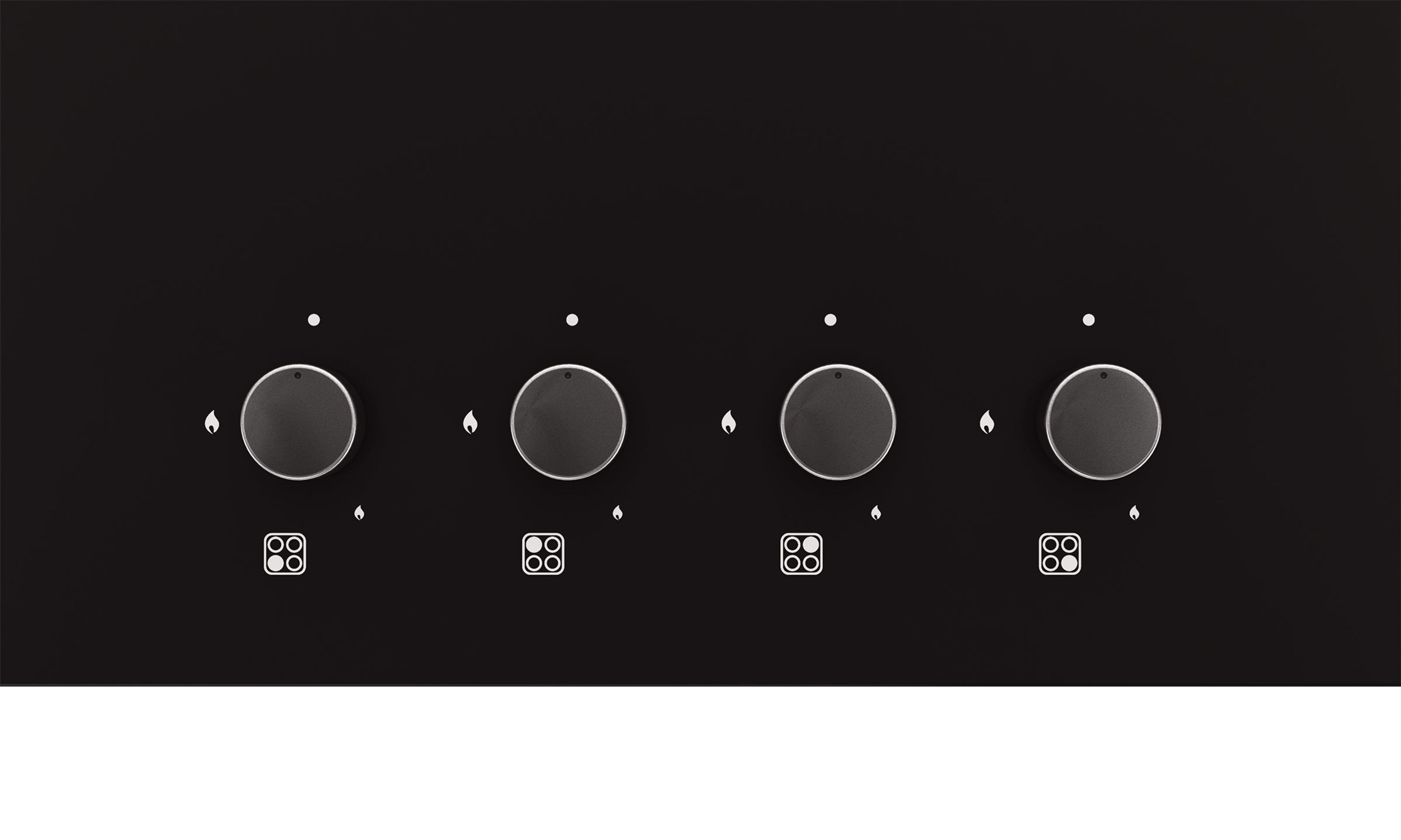 Optima by Livspace 4 Brass Burner 900mm with Auto Ignition gloss finish Hob | Optima HB 4B 90