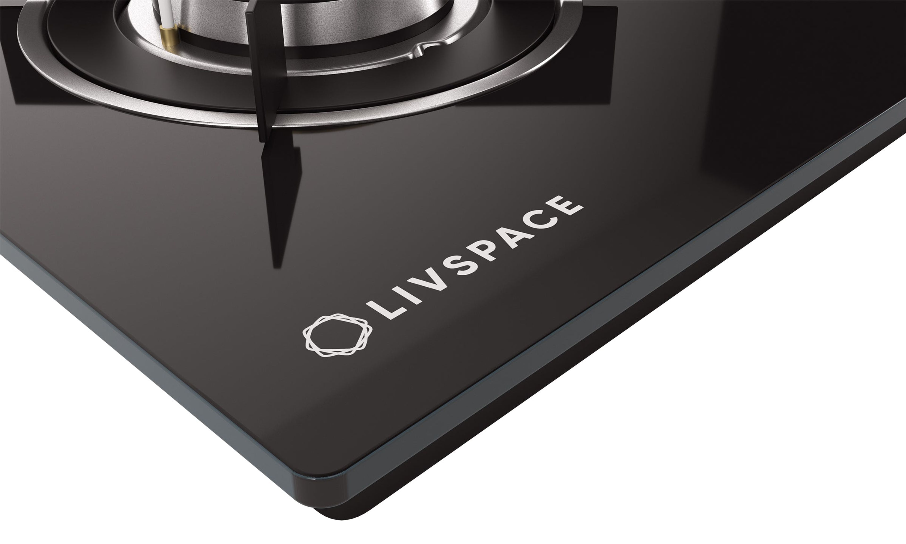 Optima by Livspace 4 Brass Burner 900mm with Auto Ignition gloss finish Hob | Optima HB 4B 90