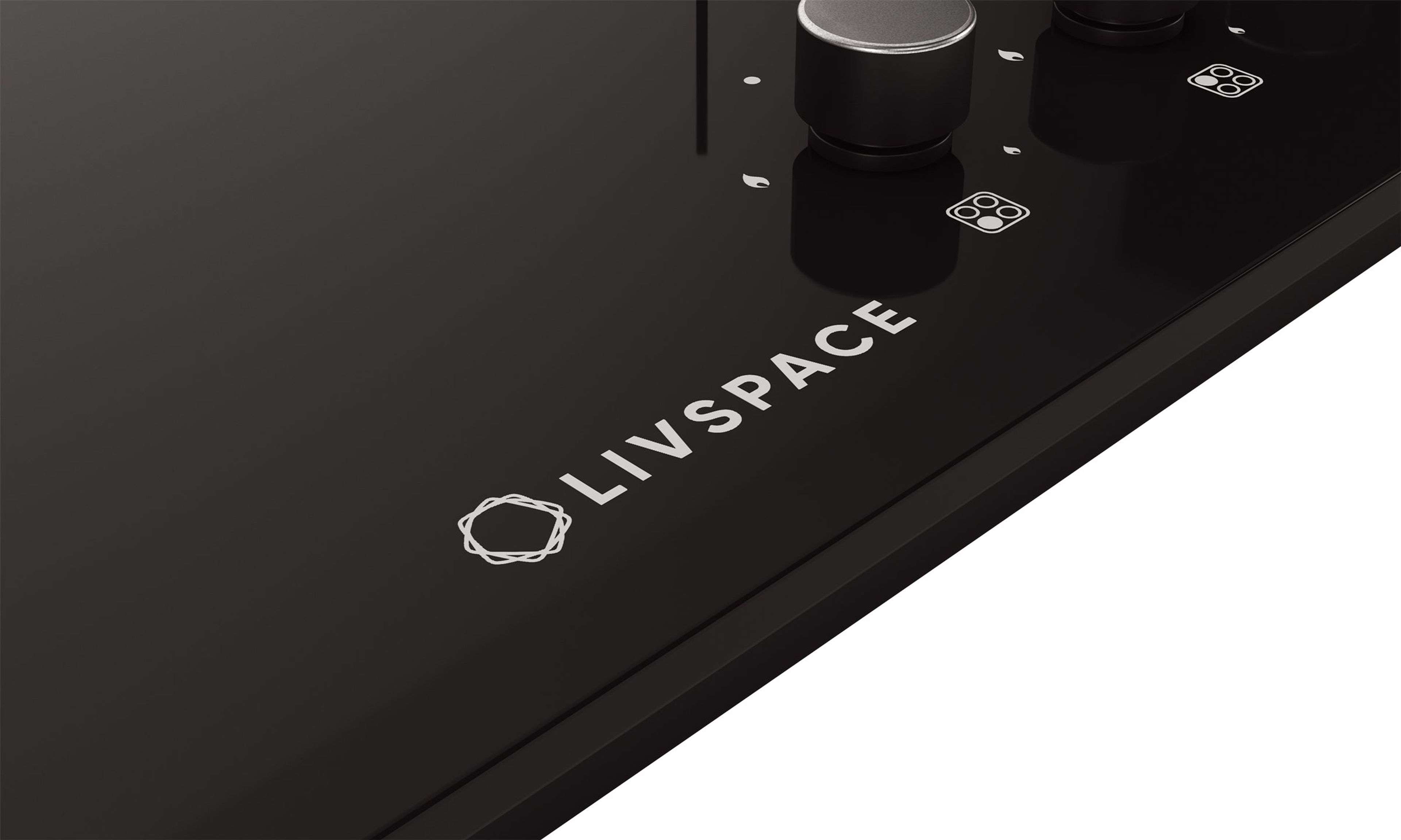 Optima by Livspace 4 Brass Burner 600mm with Auto Ignition gloss finish Hob | Optima HB 4B 60