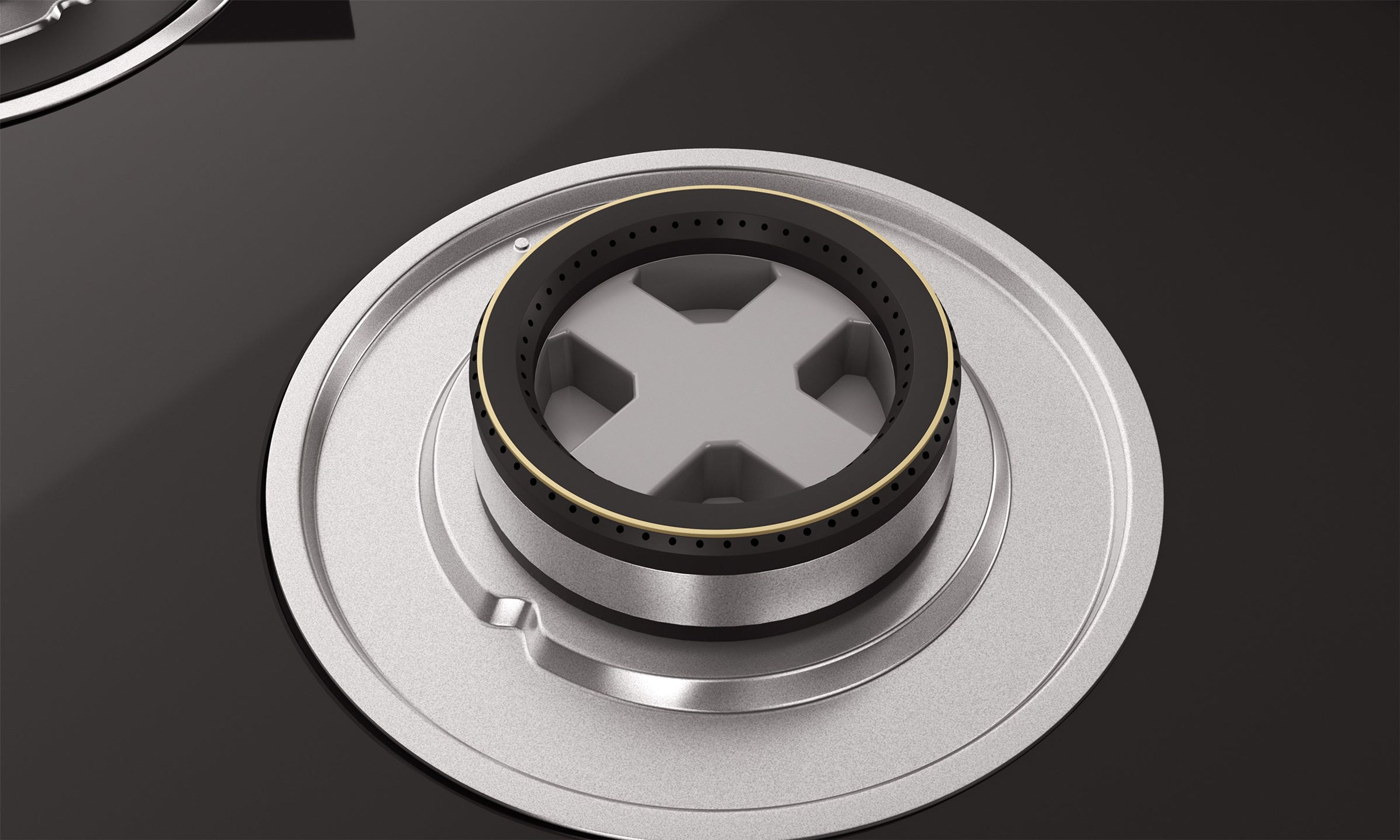 Optima by Livspace 3 Brass Burner 600mm with Auto Ignition gloss finish Hob | Optima HB 3B 60